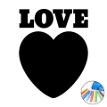 Naklejka samoprzylepna tablicowa kredowa love 2tk34
