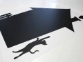 Naklejka samoprzylepna tablicowa domek kotek 2tk14