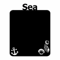 Naklejka samoprzylepna tablicowa kredowa dla dzieci sea 3tk19