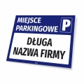Tabliczka parkingowa: Miejsce parkingowe, z polem na nazwę firmy
