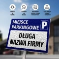 Tabliczka parkingowa: Miejsce parkingowe, z polem na nazwę firmy