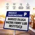 Tabliczka parkingowa: Miejsce parkingowe, z polem na nazwę firmy