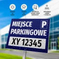 Tabliczka parkingowa: Miejsce parkingowe z polem na nr rejestracyjny pojazdu