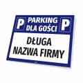 Tabliczka parkingowa: Parking dla gości, z polem na nazwę firmy, sklepu, instytucji