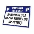 Tabliczka parkingowa: Parking dla gości, z polem na nazwę firmy, sklepu, instytucji
