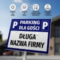 Tabliczka parkingowa: Parking dla gości, z polem na nazwę firmy, sklepu, instytucji