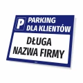 Tabliczka parkingowa: Parking dla klientów, z polem na nazwę firmy, sklepu, instytucji