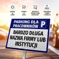 Tabliczka parkingowa: Parking dla pracowników z polem na nazwę