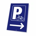 Tabliczka parkingowa: Parking dla rowerów, strzałka w prawo