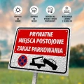 Tabliczka parkingowa: Prywatne miejsca postojowe, zakaz parkowania
