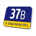 Tabliczka na dom z nazwą ulicy i numerem