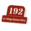 Tabliczka na dom z numerem domu lub posesji, ulicą