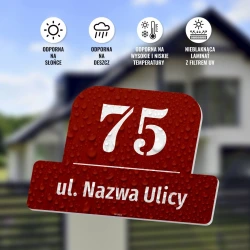 Tabliczka na dom z numerem domu lub posesji, ulicą