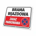 Tabliczka parkingowa: Brama wjazdowa, zakaz parkowania