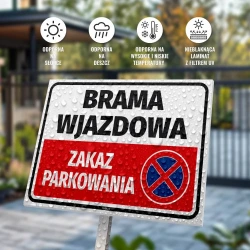 Tabliczka parkingowa: Brama wjazdowa, zakaz parkowania
