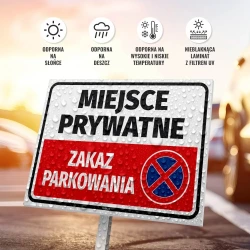 Tabliczka parkingowa: Miejsce prywatne, zakaz parkowania