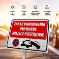 Tabliczka parkingowa: Zakaz parkowania, prywatne miejsce postojowe