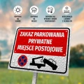 Tabliczka parkingowa: Zakaz parkowania, prywatne miejsce postojowe