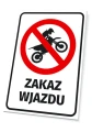 Tabliczka: Zakaz wjazdu motocykli motocross