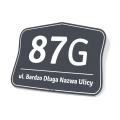Tabliczka na dom adresowa z numerem, ulicą