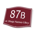 Tabliczka na dom, budynek, ogrodzenie, z adresem i numerem
