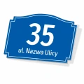 Tabliczka na dom, budynek, z numerem i ulicą