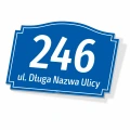 Tabliczka na dom, budynek, z numerem i ulicą
