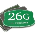 Tabliczka na dom, posesję: z adresem i numerem