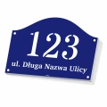 Tabliczka na dom: z nazwą ulicy, numerem