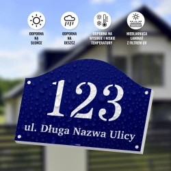 Tabliczka na dom: z nazwą ulicy, numerem