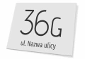 Tabliczka adresowa na budynek: numer posesji, domu, nazwa ulicy