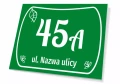 Tabliczka adresowa na budynek: z numerem, ulicą