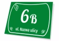 Tabliczka adresowa na budynek: z numerem, ulicą