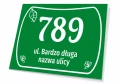 Tabliczka adresowa na budynek: z numerem, ulicą