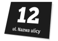 Tabliczka adresowa na budynek: z ulicą i numerem domu
