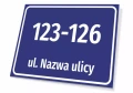 Tabliczka adresowa na budynek: z ulicą, numerem domu