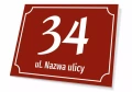 Tabliczka adresowa na dom: numer i nazwa ulicy