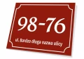 Tabliczka adresowa na dom: numer i nazwa ulicy
