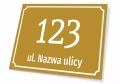Tabliczka adresowa na dom: numer posesji, nazwa ulicy