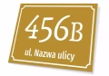 Tabliczka adresowa na dom: numer posesji, nazwa ulicy