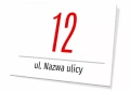 Tabliczka adresowa na dom: z numerem budynku, ulicą