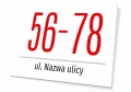 Tabliczka adresowa na dom: z numerem budynku, ulicą