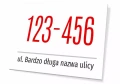Tabliczka adresowa na dom: z numerem budynku, ulicą