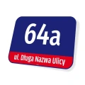 Tabliczka na dom z numerem i ulicą, Warszawa