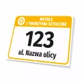 Tabliczka oznaczenie kosza - metale, tworzywa sztuczne, ulica, numer domu