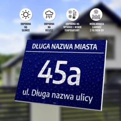 Tabliczka na dom: miasto, numer, ulica