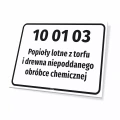 Tabliczka na kosz z numerem i kodem odpadu