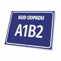 Tabliczka na kosz z kodem odpadu