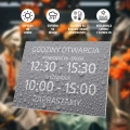 Tabliczka dla sklepu: godziny otwarcia, dni, zapraszamy