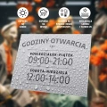 Tabliczka: godziny otwarcia, dni, personalizacja